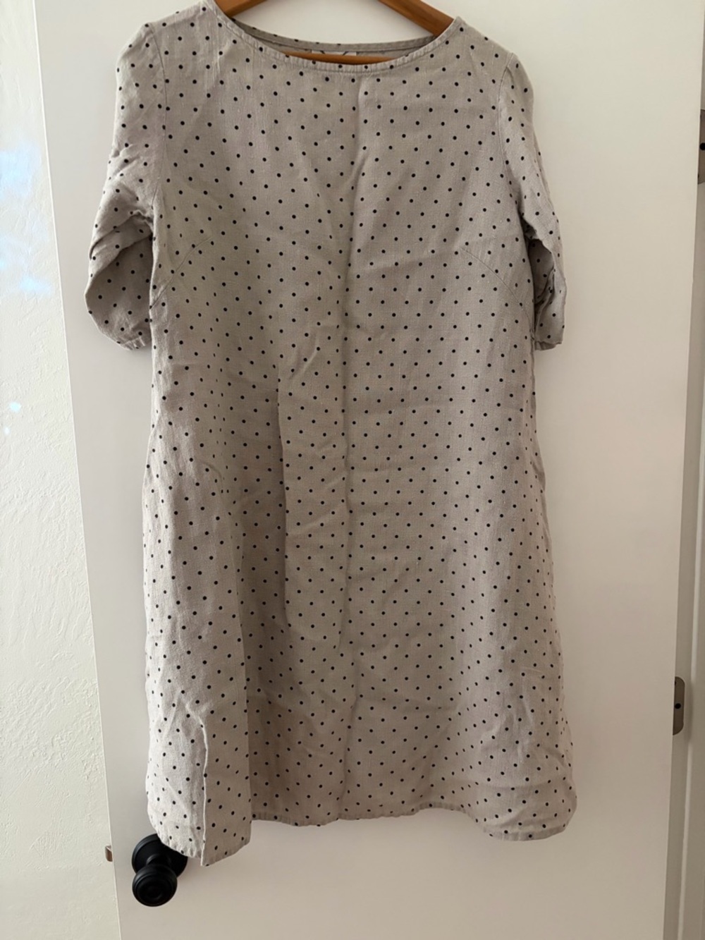 Light Beige Polka Dot Shift Dress